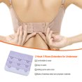 thumbnail image 2 of Extension Strap Bra Extender Buckle 3 Hook Women Accessories Practical Elastic Multicolor Clips Tight 3 Rows Underwear light purple, 2 of 5