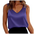 thumbnail image 1 of Blouses Sans Manches en Satin Coupe Ample Col en V - Polyester, Imprimé, Plusieurs Tailles, 1 of 6
