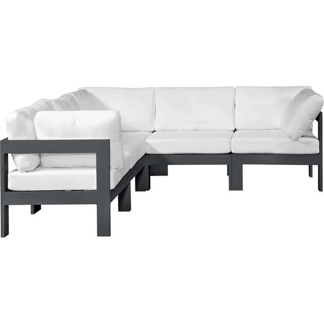 Meridian Furniture Nizuc Sectionnel Modulaire de Patio Extérieur Blanc