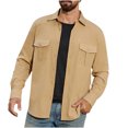 thumbnail image 2 of NaWent Men's Button Down Shirts Jacket Lightweight Shirt Jacket Long Sleeve Work Coat Solid Color Overshirt, 2 of 9