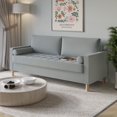 thumbnail image 3 of HMD Astoria Lin Bras Carré Canapé 3 Places avec 2 Coussins, Gris, 3 of 5