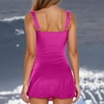 thumbnail image 3 of DGMIOCS Women's Ruffled Bikini Modest Two Piece Hot Pink S, 3 of 5