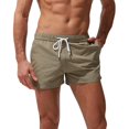 thumbnail image 1 of Shorts de Bain Homme Été Plage Trunks Kaki Uni P, 1 of 8
