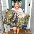 thumbnail image 2 of Binwennn Easter Bunny Pattern Soft Velvet Carpet Festive Atmosphere Cute Decoration A Must Have Carpet For A Warm Home 40X60CM A7 Area Rugs Large Warm Couch Throw Blanket Northeast Outfitters Blanket, 2 of 4