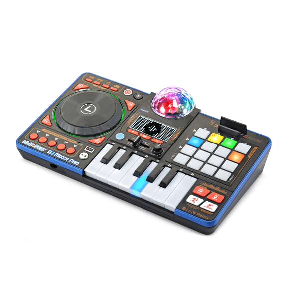 VTech Kidi Star DJ Mixer Pro Kids Real Music Turntable, Piano and Songs Toy for kids - English Version, 5+ Years