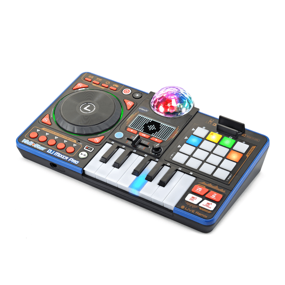 VTech Kidi Star DJ Mixer Pro Kids Real Music Turntable, Piano and Songs Toy for kids - English Version, 5+ Years