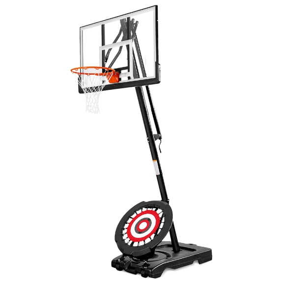 IE Sports Panier de Basketball Portable à Hauteur Réglable avec Panneau Arrière et Base de 54 Pouces, 7,5-10 Pi