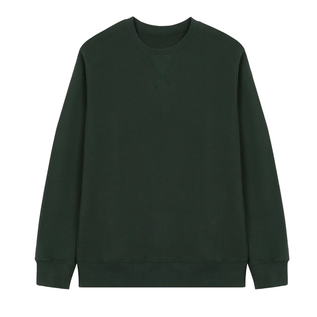 QIPOPIQ Originaux en Molleton, Chandail Teint en Pièce, Chandails à Col Rond pour Hommes en Liquidation