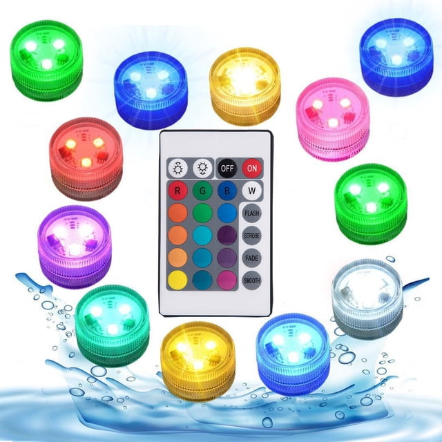 Submersible LED Lights With Remote Control, Flameless Candles Tea Lights Warm White For Home Party Events Lantern Wedding Halloween