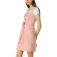 thumbnail image 3 of INSPIRE CHIC Women's Spring Summer Adjustable Strap a-Line Jeans Denim Dress L Pink, 3 of 8