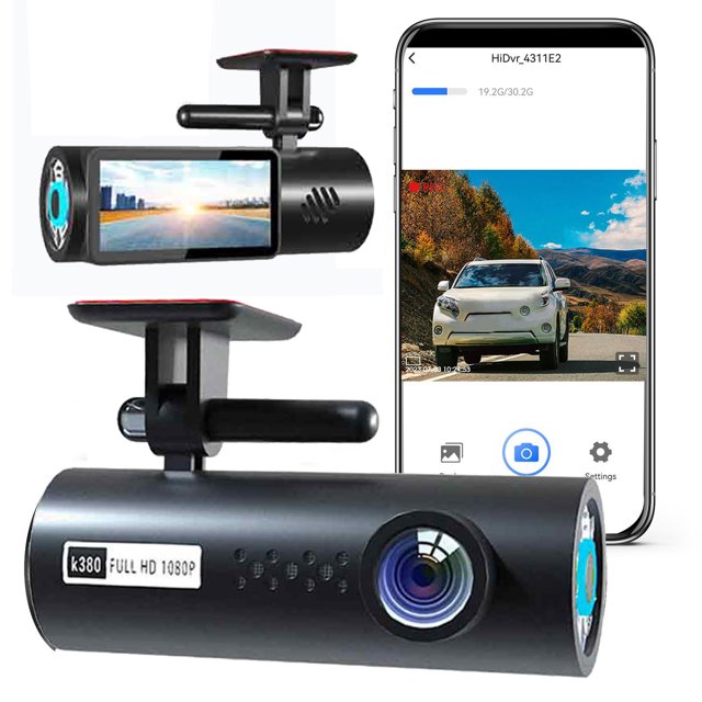 Kbndieu Vehicle Cameras 1.97in Dash Cam with Wifi 1080P Front Car Cameras for Cars Infrared Night Vision/170 Wide Angle/Loop Recording/Motion Detection/G Sensor Car Accessories