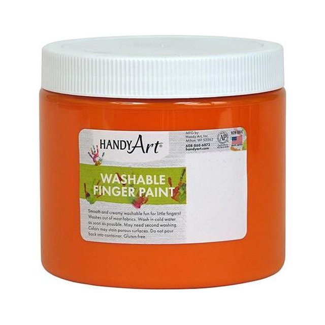 Rock Paint & Handy Art RPC241015-6 Peinture pour Doigts Lavable Orange, 16 oz - 6 Chacun