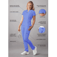 thumbnail image 3 of Adar Addition Go-Higher Scrub Set For Women - Notched V-Neck Scrub Top & Skinny Cargo Scrub Pants, 3 of 7