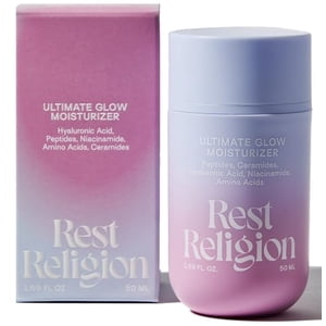 Rest Religion Hydratant Ultime avec Peptides, Céramides, Acide Hyaluronique, & Niacinamide, Hydratant pour le visage sec, stressé & Peau velue