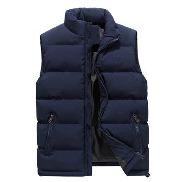 EGNMCR Tank Tops Men Men's Winter Casual Pocket Pure Color Waistcoat Vest Jacket Coat