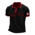 thumbnail image 1 of Adult Work Polo Shirts for Men Short Sleeve Button Tee Shirt Slim Fit Black Outfits for Men, 1 of 3