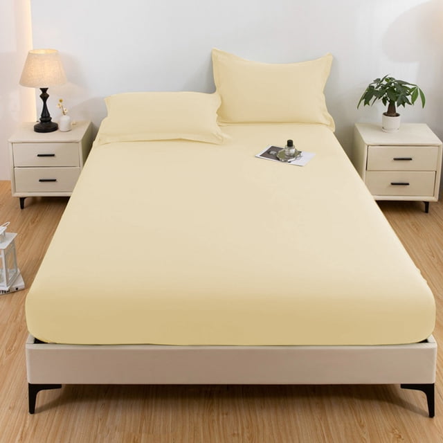 weibbin Solid Color Waterproof Mattress Protector, Ash Proof Protective Mattress Cover Fabric Cooling Mattress Pad Cover Smooth Soft Breathable Noiseless, 220x200cm