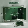 thumbnail image 3 of HOMCOM Sideboard Buffet Cabine w/ 3 Drawers and Adjustable Shelves, Green, 3 of 10