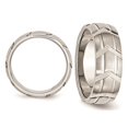 thumbnail image 4 of Mens Stainless Steel 8mm Brushed and Polished Band Ring, 4 of 4