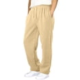 thumbnail image 4 of Kcodviy Mens Fleece Lined Sweatpants Gift Wide Straight Leg Pants Elastic Pants for Men Trouser Bottom Sweatpants Joggers Pants Open for Men Workout High Waisted Yoga Fuzzy House Pants with Pockets, 4 of 9
