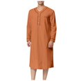 thumbnail image 1 of Mens Muslim Arabia Casual Long Sleeve Pocket Loose Robe Shirt Muslim Robe Solid Pocket, 1 of 4