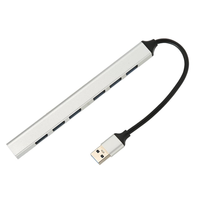 USB3.0 Hub, Heat Dissipation 7 In 1 USB3.0 Hub Silver Sturdy For Desktop