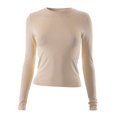 thumbnail image 4 of T-Shirts pour Femmes à Manches Longues Chemises à Manches Longues pour Femmes Tendance Très Grande Femmes Col Rond Crop Top Femmes Chemise à Manches Longues Col Roulé T-Shirts pour Femmes T-Shirt Basique Uni Spandex, 4 of 5