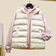 thumbnail image 1 of DPTALR Femmes Gilet à Poches Manteau Veste Courte Hiver Sans Manches Col Montant Fermeture Éclair Uni Vêtement d'Extérieur, 1 of 7