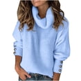 thumbnail image 2 of Dvkptbk Chandails pour Femmes Femmes Manches Longues à Coutures Col Roulé Haut Décontracté Ample Chandails Tricotés Blouse Vêtements en Liquidation, 2 of 5