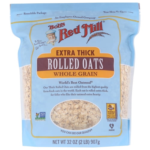 Bobs Red Mill Oats Rolled Extr Thck, Case of 4 X 32 Oz