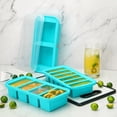 thumbnail image 3 of HLONK Silicone Freezing Tray with Lid - Large Food Freezer Mold  Easy Clean Storage Container for Soups  Broths & Leftovers  Washable  Ideal for Camping  Dining & Fridge Use - Multipurpos, 3 of 7