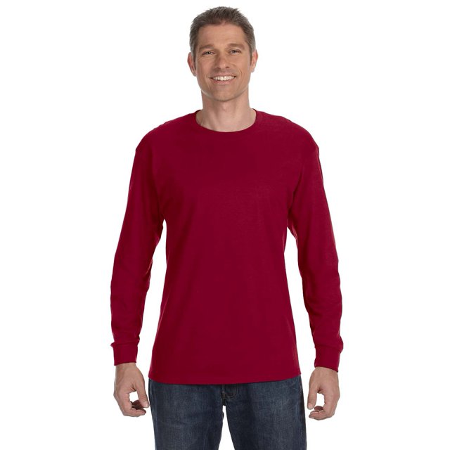 Gildan T-Shirt Homme à Manches Longues en Coton Lourd 5.3 oz. Rouge Cardinal Moyen