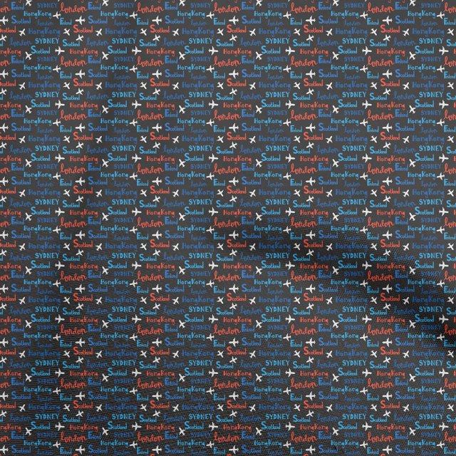 oneOone Polyester Spandex Dark Gray Fabric Travel Sewing Material Print Fabric By The Yard 56 Inch Wide