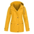 thumbnail image 1 of CEHVOM Manteau de Pluie Uni pour Femmes Extérieur Grande Taille Imperméable à Capuche Coupe-Vent Liquidation, 1 of 4