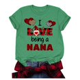 thumbnail image 2 of Hauts d'Été Grande Taille pour Femmes Chic Grande Taille Manches Courtes Imprimé 3D Amour Col Rond Hauts Tee T-Shirt Blouse Col en V T-Shirt Femmes en Liquidation, 2 of 6