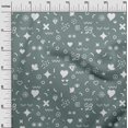 thumbnail image 3 of oneOone Polyester Spandex Teal Blue Fabric Doodle Sewing Craft Projects Fabric Prints By Yard 56 Inch Wide, 3 of 4