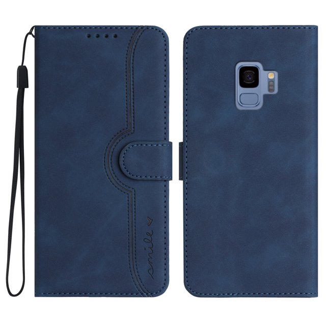 Compatible with Samsung Galaxy S9 Case Premium PU Leather Wallet with Built-in Magnet Cover