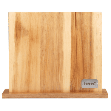 Hecef Bloc Magnétique Puissant pour Couteaux, Support de Couteaux de Cuisine en Bois d'Acacia à Double Aimant Latéral Sans Couteaux