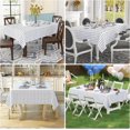 thumbnail image 2 of Rectangle Waterproof Fabric Table Cloth, Plaid Stain Resistant Polyester Tablecloth, Washable Cloth Table Cover for Fall Halloween Decor, Dining Room, Outdoor (60" x 120", White), 2 of 6
