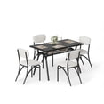 thumbnail image 2 of GloryStar 5-Piece Apartment Dining Set with Storage, Modern 43.3" Small Space Table & 4 Upholstered Chairs, Compact Kitchen Set for 4, 2 of 8