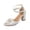 Silver, variant on WRKEKC Womens Sandals Peep Toe Solid Color High Heel Sandals with Wide Strap Buckle Chunky Heel Casual Dressy Footwear