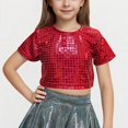 thumbnail image 1 of Rbaofujie Girls Athletic Tank Tops Round Neck Basic Cute Dance Crop Tops for Kids, 1 of 4