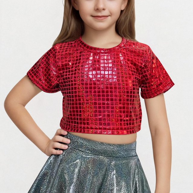Rbaofujie Girls Athletic Tank Tops Round Neck Basic Cute Dance Crop Tops for Kids