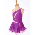 thumbnail image 3 of YONGHS Robe de Patinage Artistique Brillante pour Filles Enfants avec Strass Sans Manches en Mousseline Robe de Danse Ballet Violet 14, 3 of 7