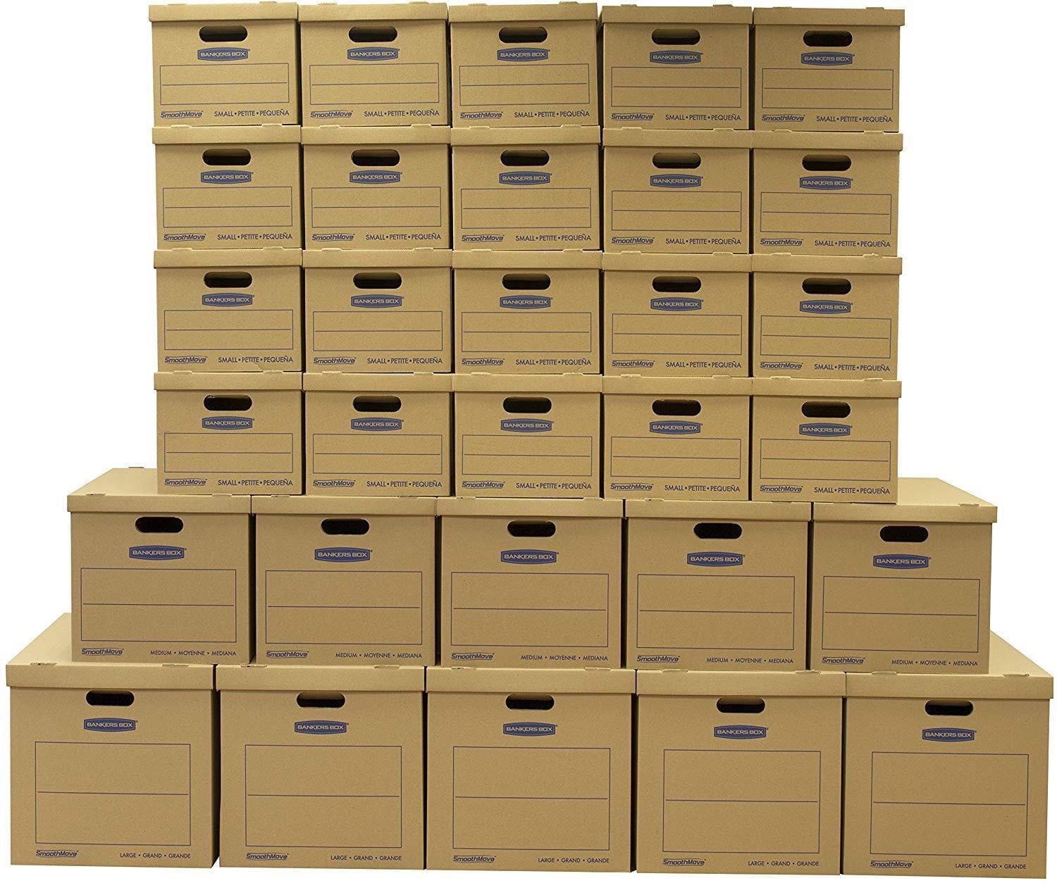 Bankers Box - SmoothMove™, Kit classique, 20 petites/5 moyenne./5 grandes boîtes,  30 Paq.