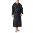 thumbnail image 1 of Mens Terry Cloth Kimono Robe Lightweight Soft Long Bathrobe Sleepwear Loungewear with Pockets, 1 of 9