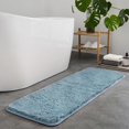 thumbnail image 1 of TECHMILLY Super Soft Shaggy Bathroom Runner Rugs, Absorbent Thick Non Slip Microfiber Bath Rugs, Quick Dry Machine Washable Bath Mat for Bathroom Floor, Bathtub and Shower 20"x47" Blizzard Blue, 1 of 7