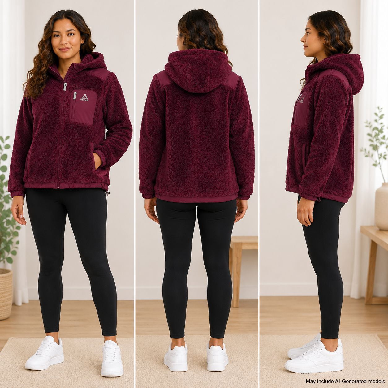 Reebok Women's High Pile Fleece Hoodie, Sizes XS-XXL