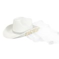 thumbnail image 5 of Western Cowboy Hat with Decorative Letters and Headscarf for Wedding Western Style Dome, 5 of 5