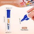 thumbnail image 2 of Uxcell Poster Markers, 2Pcs Large Capacity Permanent Huge Banners Posters Markers Bold Thick Chisel Tip Pen for Painting Drawing on Plastic Glass Wood Fabric Canvas, Blue(0.2" Tip Width), 2 of 7